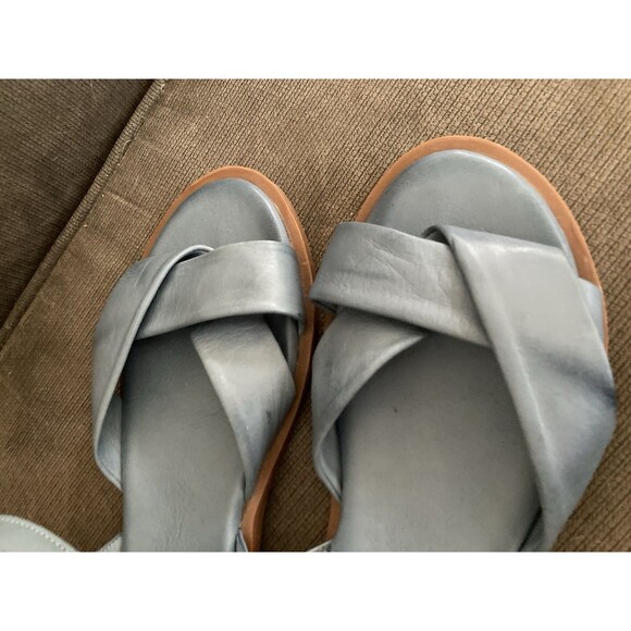 Miz Mooz Leather ‘Fallyn’ Sandals 41 or 10 Blue Folded Strap Boho Summer Beach - Picture 12 of 13
